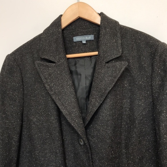 ADDITION Elle wool blend matching blazer midi skirt set tweed size 16 - Picture 3 of 14